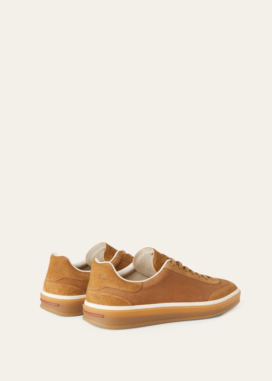 Tennis Walk Sneaker Suède Kalfs Split Whiskey