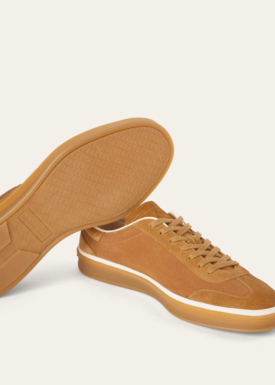 Tennis Walk Sneaker Suède Kalfs Split Whiskey
