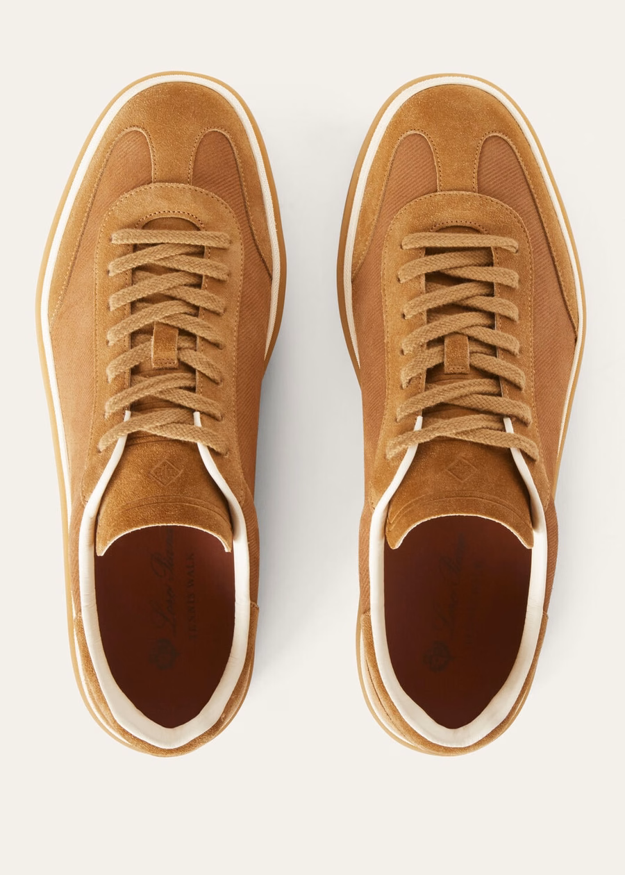 Tennis Walk Sneaker Suède Kalfs Split Whiskey