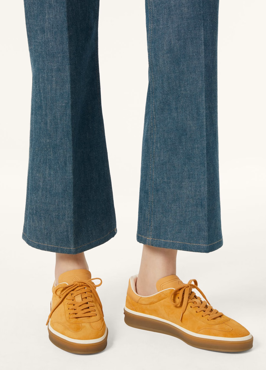 Tenis Walk Sneaker Suede Calf Split Sofran Tea