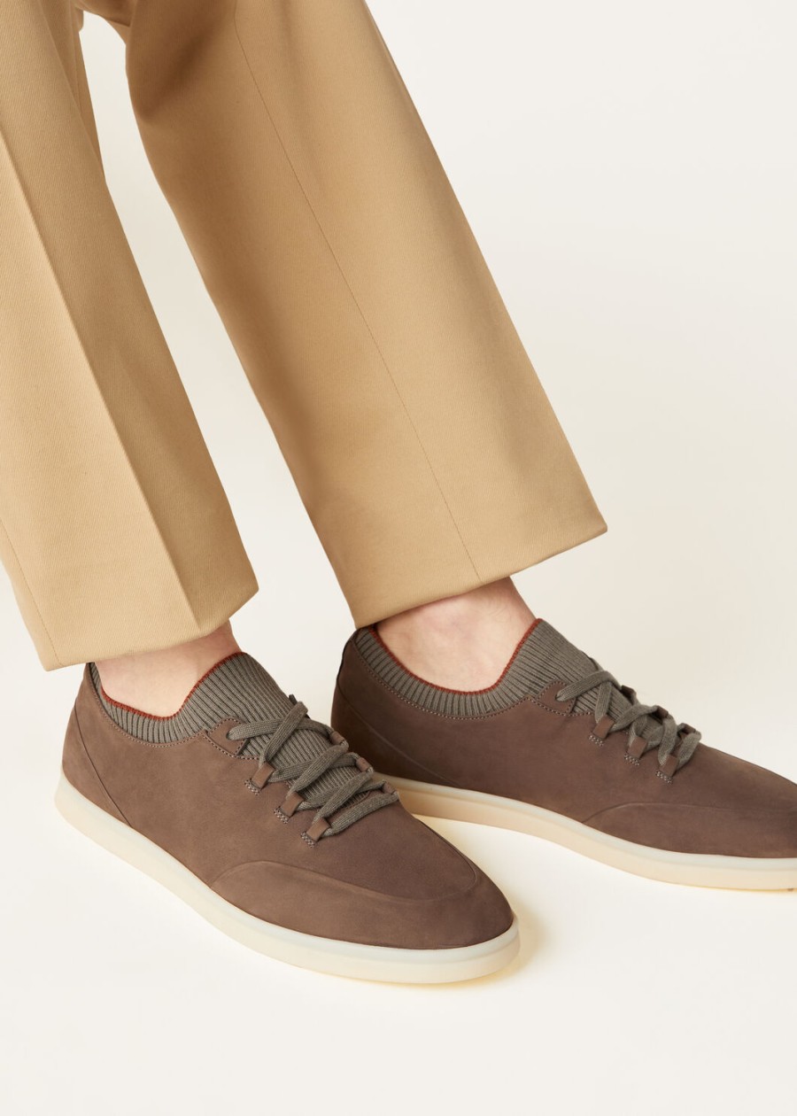 soho walk sneakers in warmgrijs kalfsleer