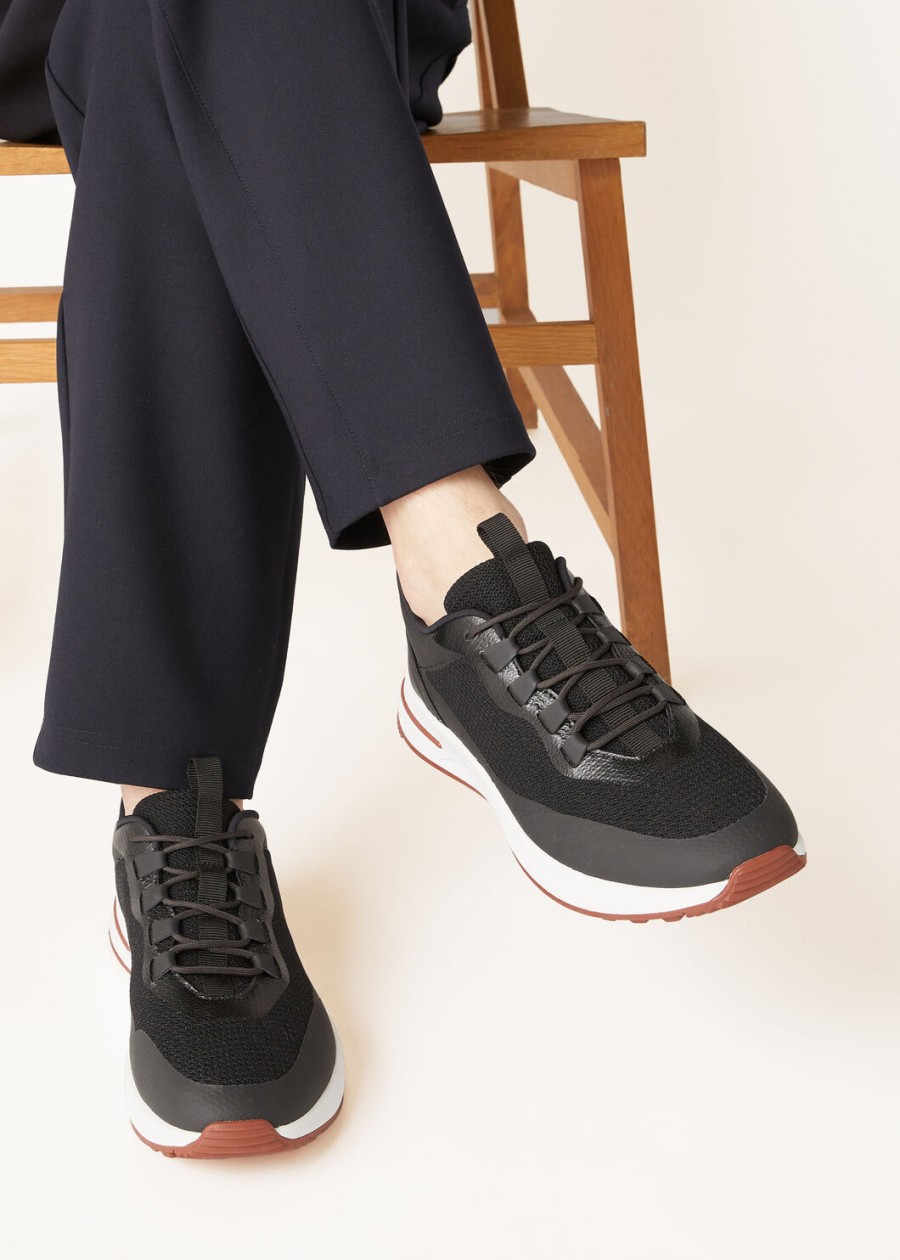 weekendsneakers microvezel zwart