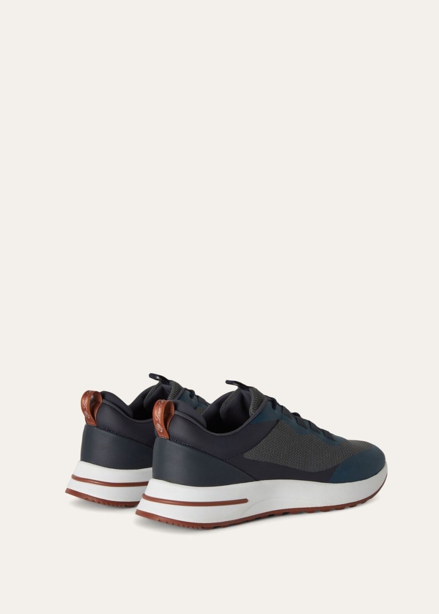 weekendsneakers microvezel antracietblauw