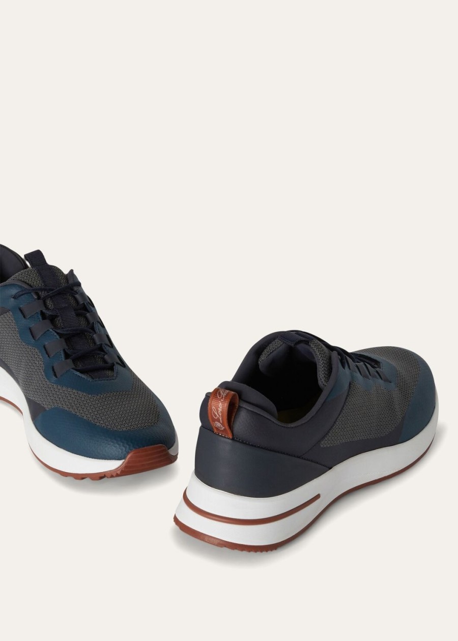 weekendsneakers microvezel antracietblauw
