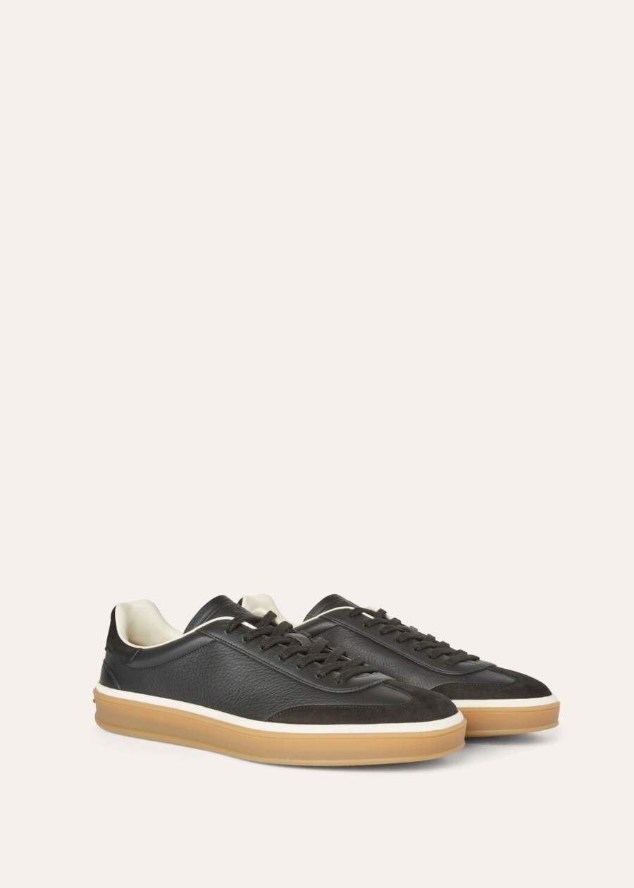 walk tennis zwart kalfsleer