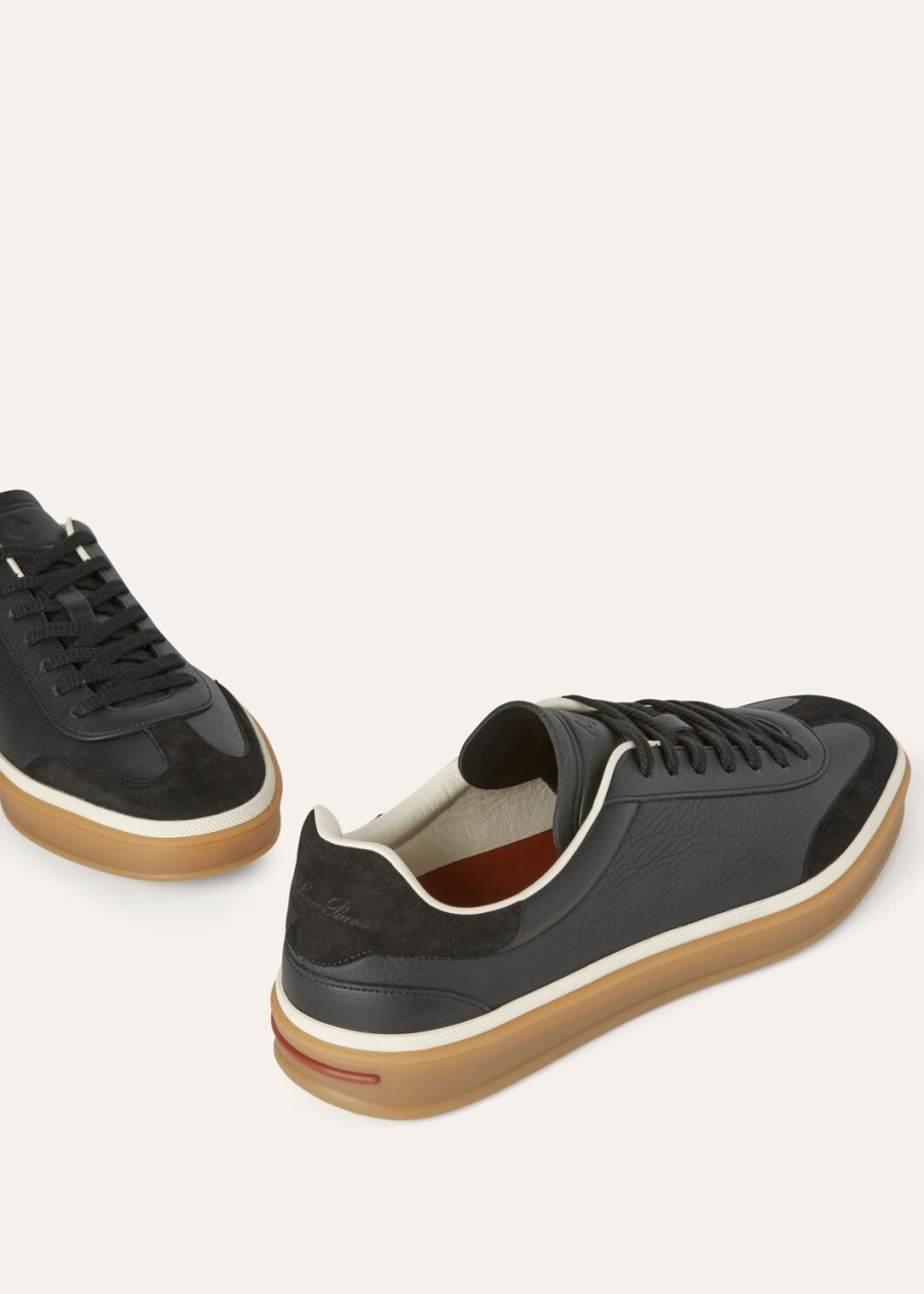 walk tennis zwart kalfsleer