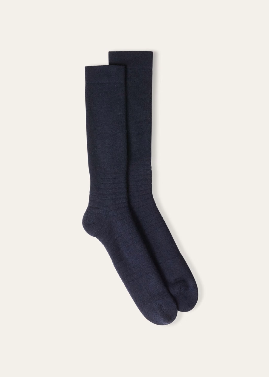 Alpe Otro Sokken van Scheerwol Marineblauw