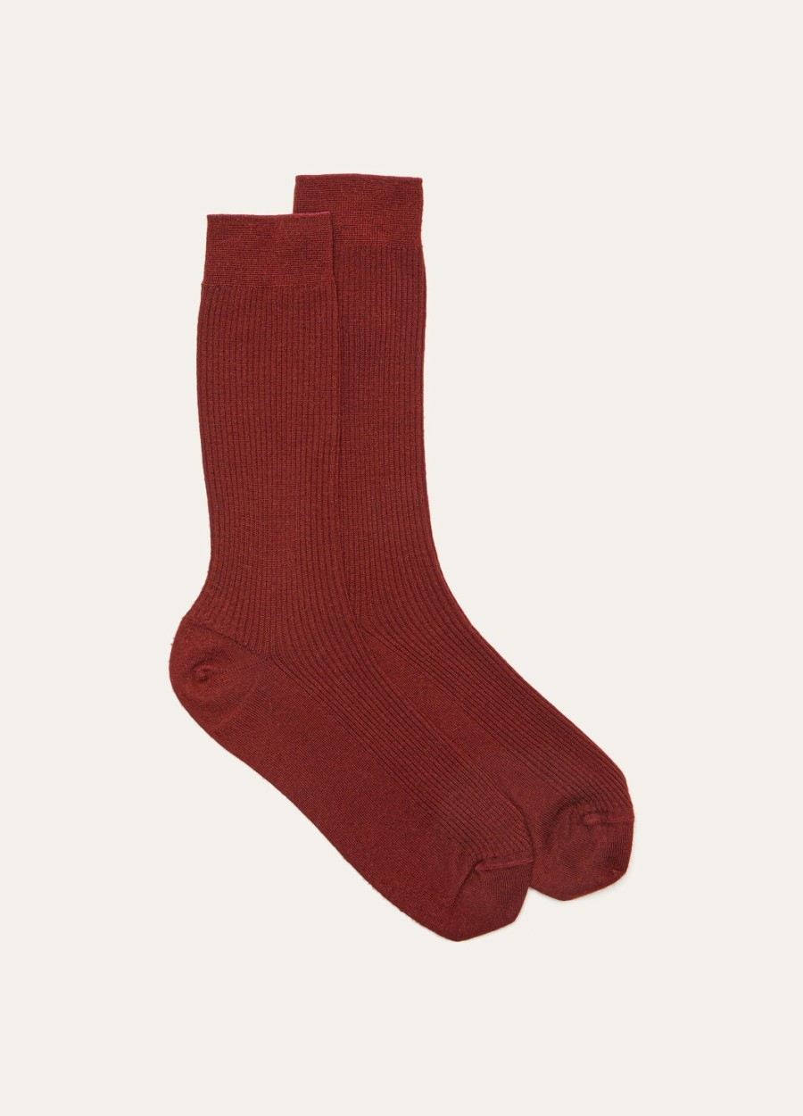 wish socks wish wol antiek roestbruin