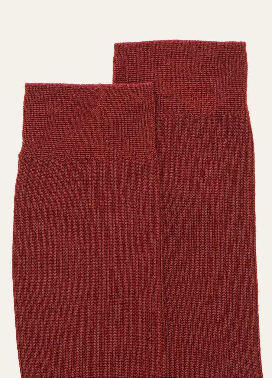 wish socks wish wol antiek roestbruin