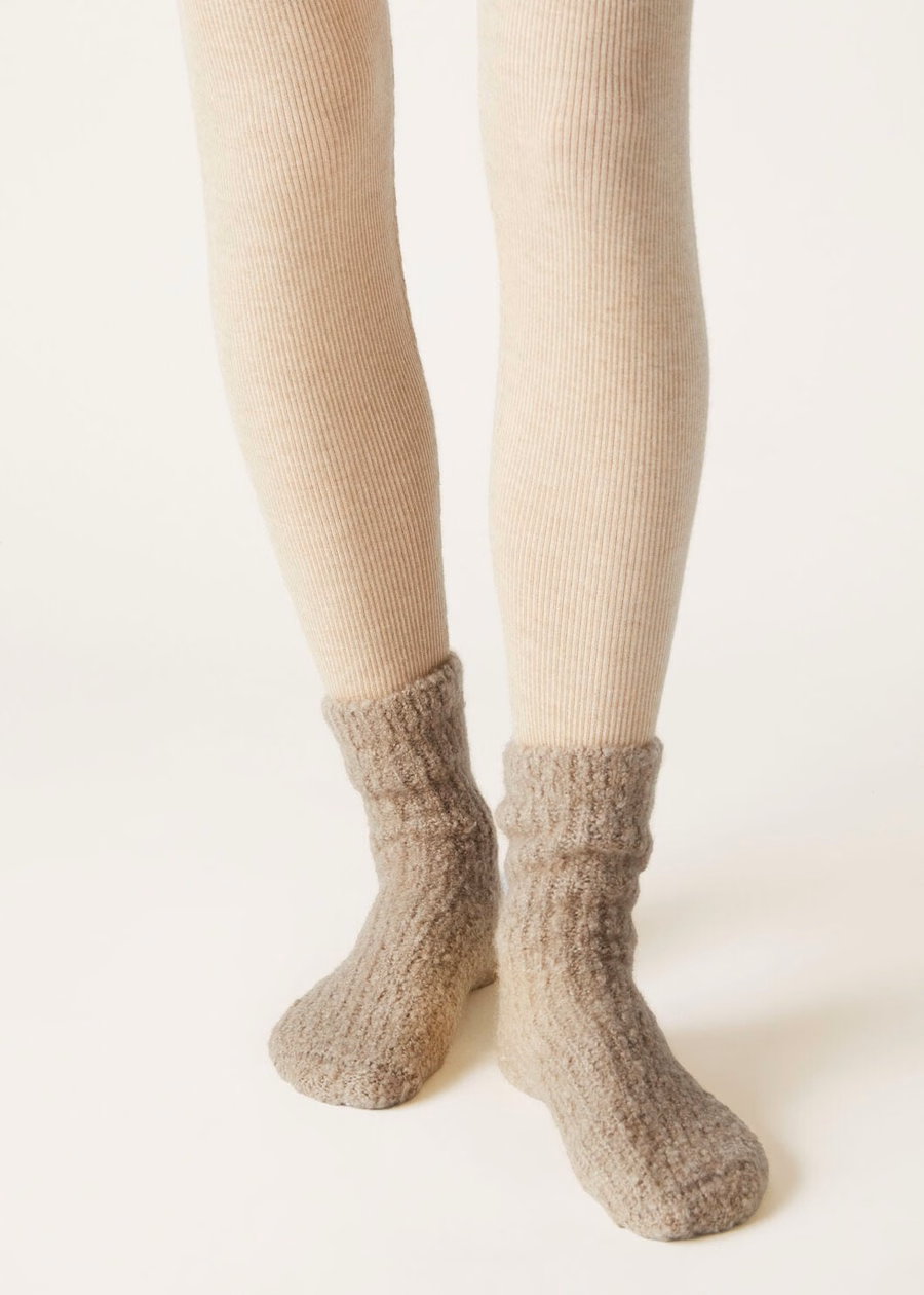 Cocooning kasjmiersokken BRUIN