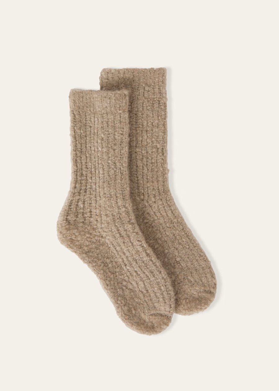 Cocooning kasjmiersokken BRUIN