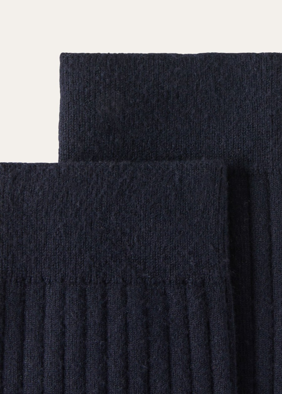 sottile sokken zijde kasjmier scheerwol marineblauw