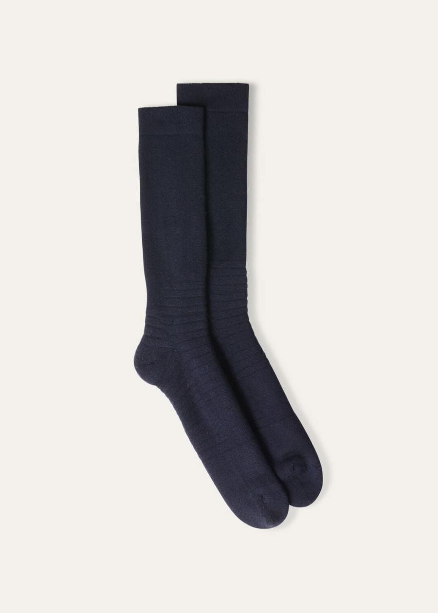 alpe otro sokken van scheerwol marineblauw