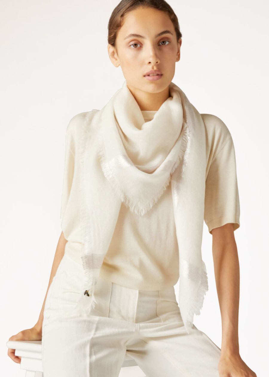 quadrata seara oversized zijden kasjmier witte foulard