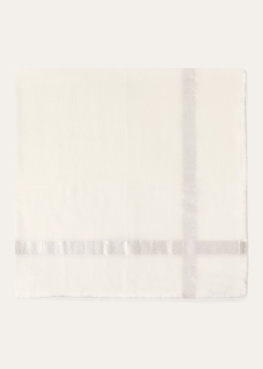 quadrata seara oversized zijden kasjmier witte foulard