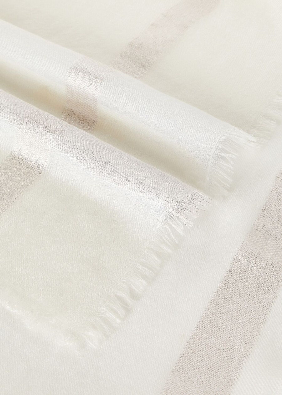quadrata seara oversized zijden kasjmier witte foulard