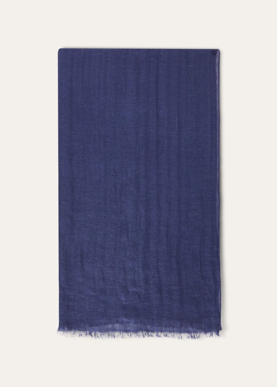crest stole in silk deep pacific
