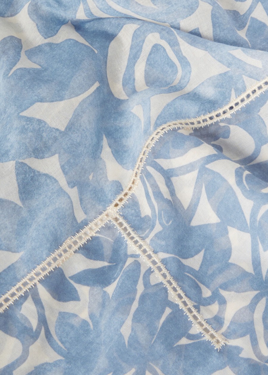 provençaalse katoenen beau bluecreamed honey garden poncho