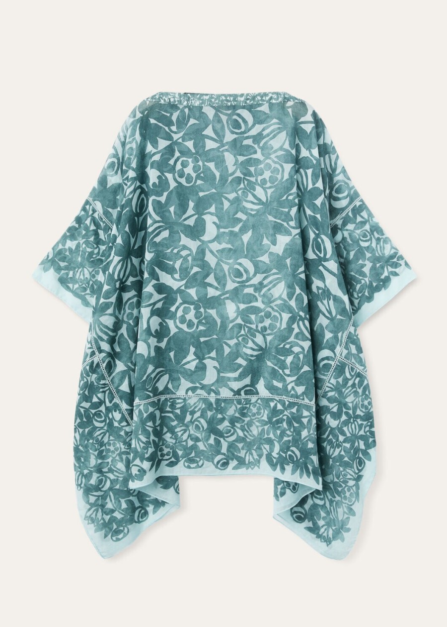 provence garden poncho katoen spirulina groenrustgevende tide
