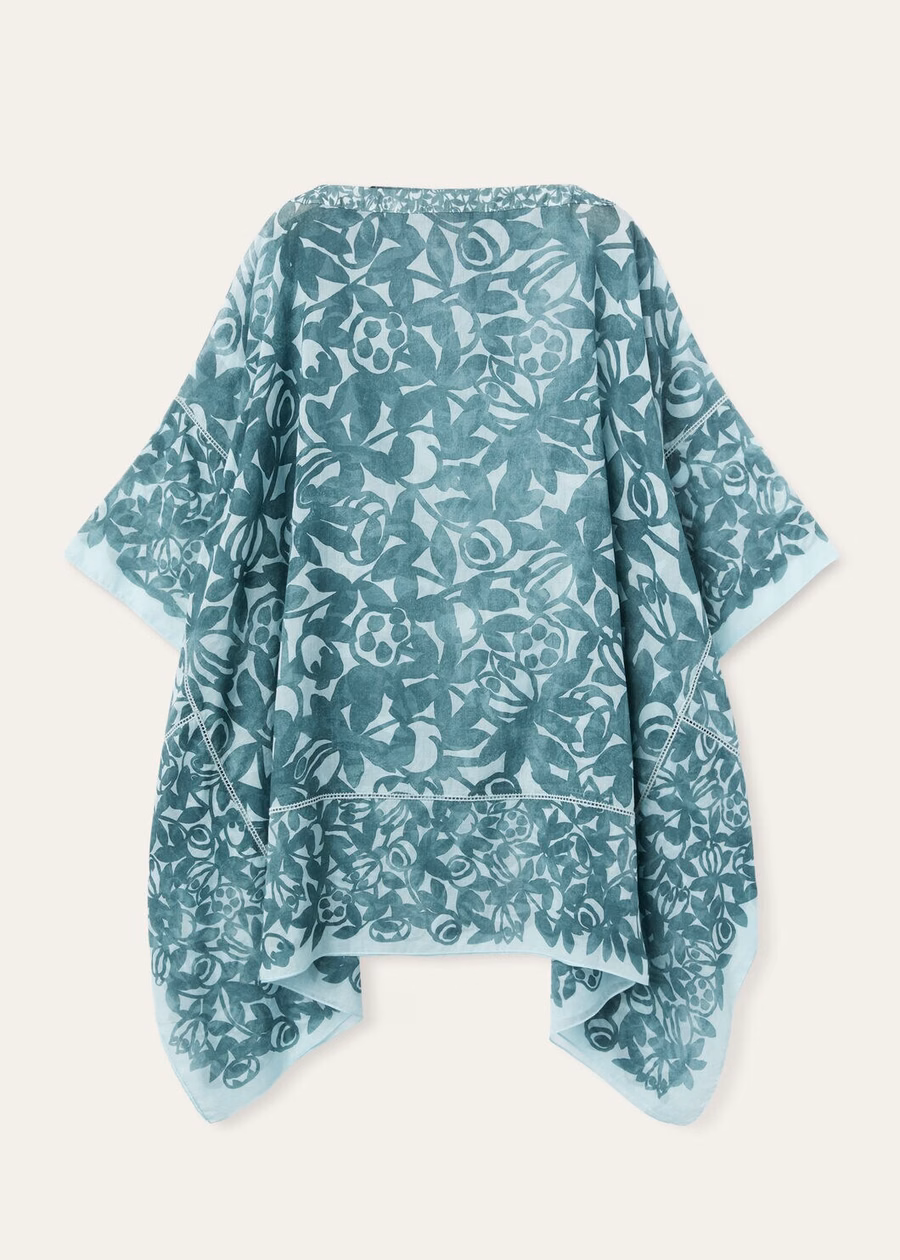 Provence Garden Poncho Katoen Spirulina Groen/Rustgevende Tide