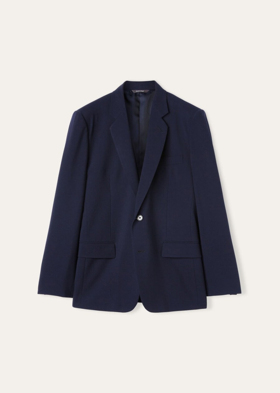 internationaal pak van zuivere scheerwol marineblauw