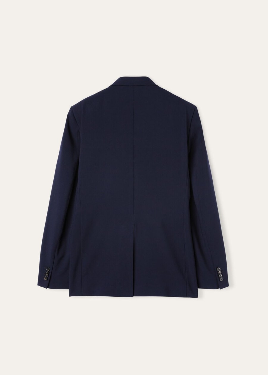 internationaal pak van zuivere scheerwol marineblauw