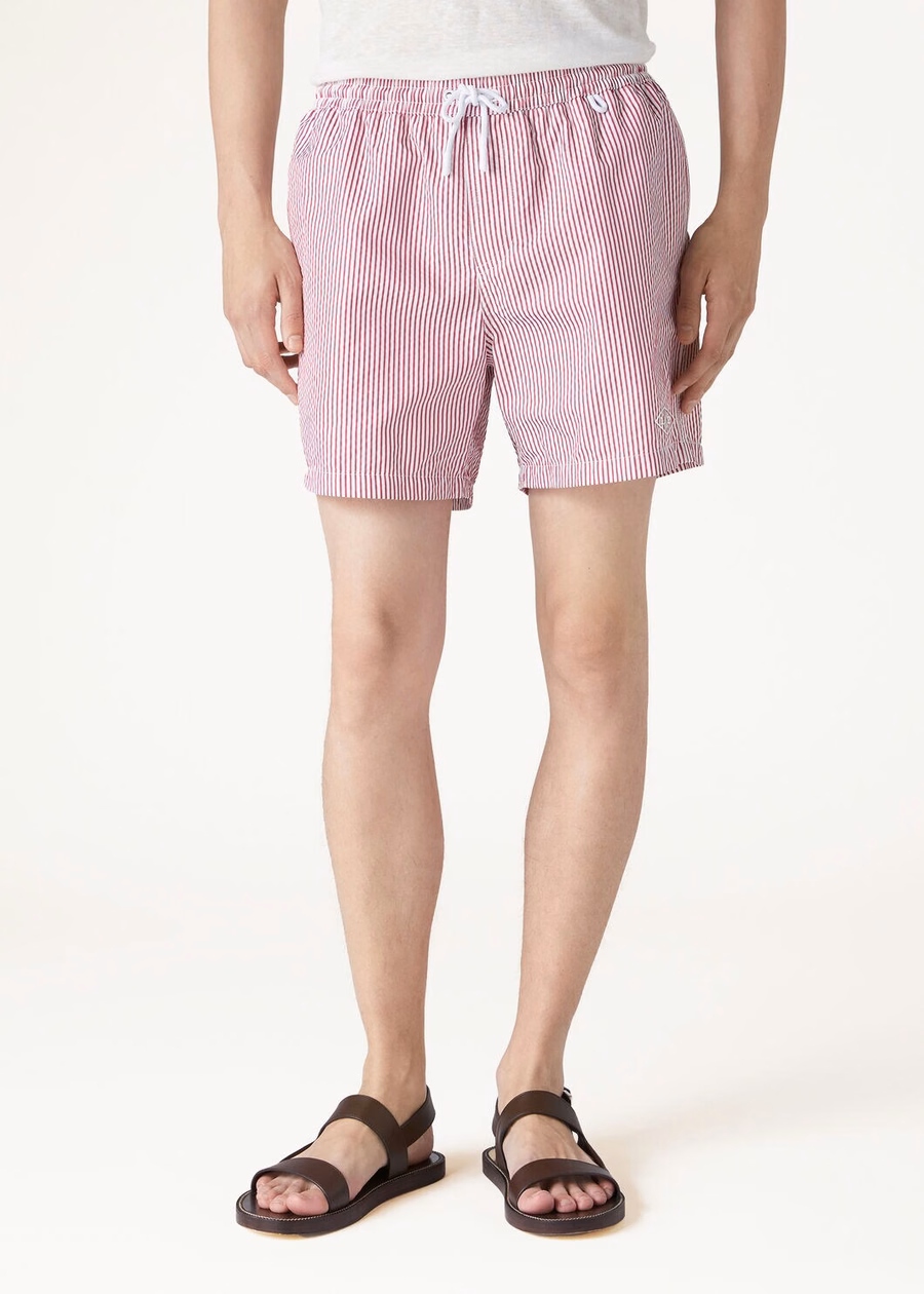 Bay Microfiber zwemshorts met aardbeienstrepen