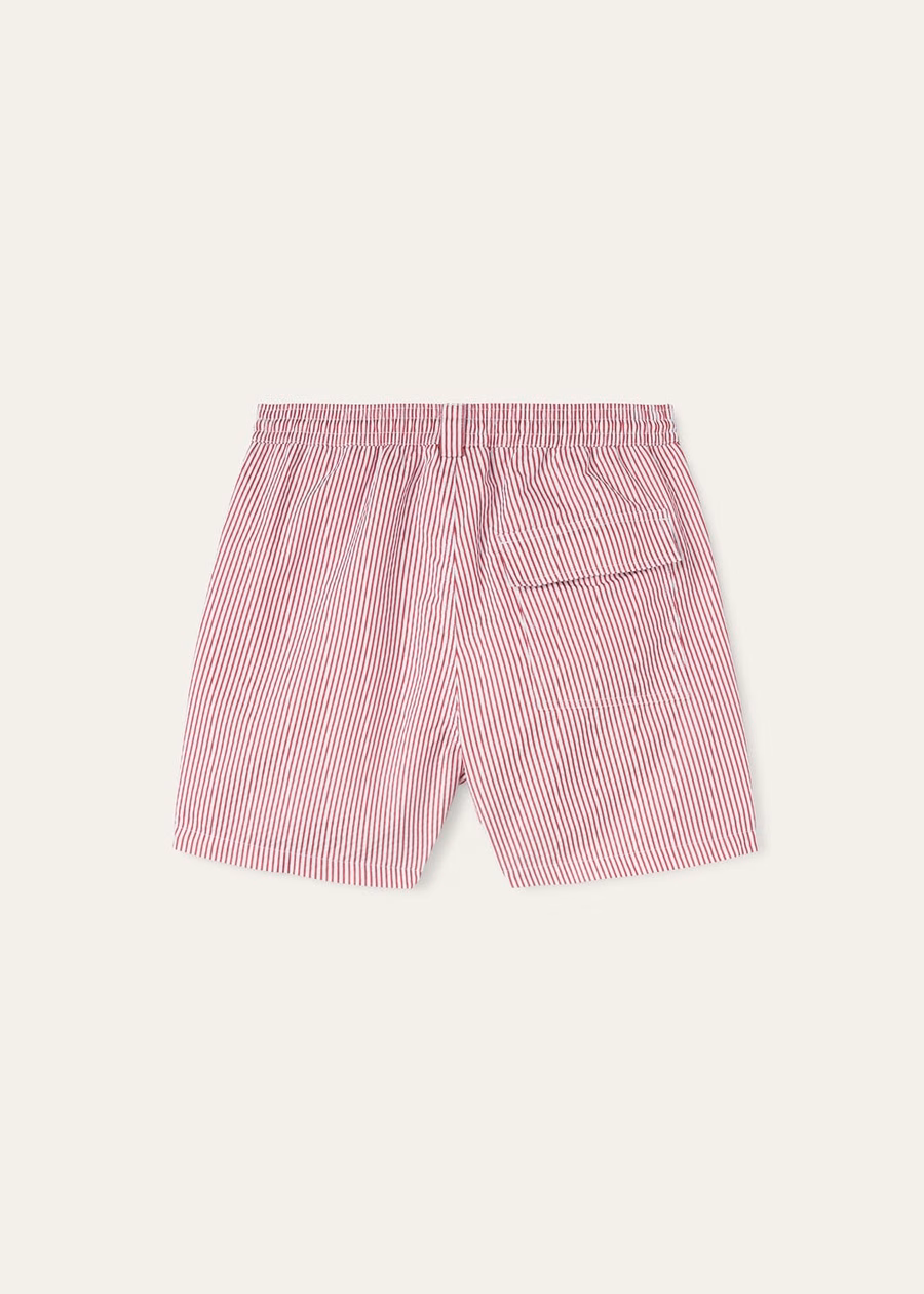 Bay Microfiber zwemshorts met aardbeienstrepen