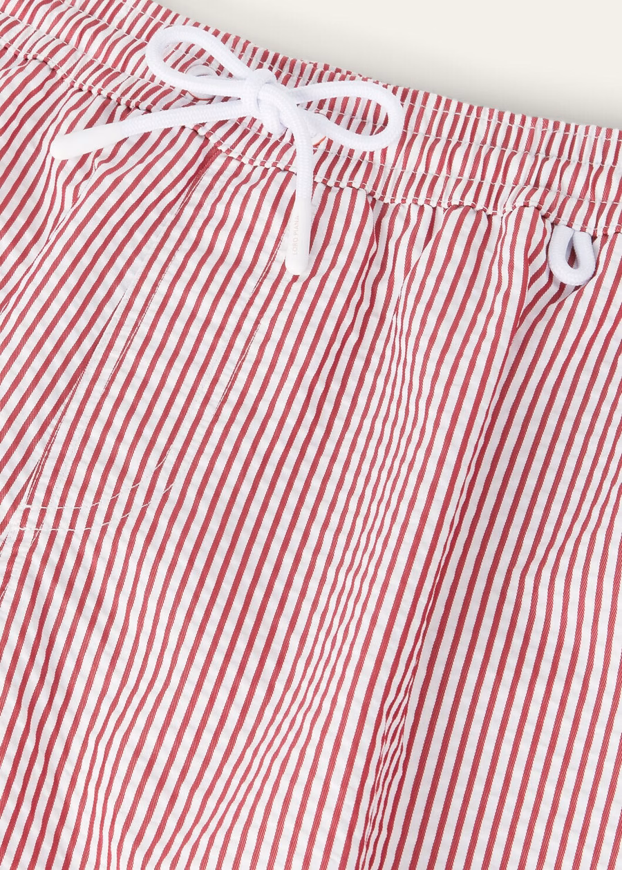 Bay Microfiber zwemshorts met aardbeienstrepen