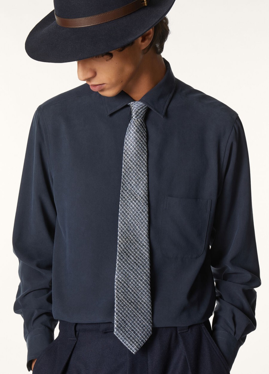 yale zijden stropdas in galaxy blueallure allureblackwhite tie