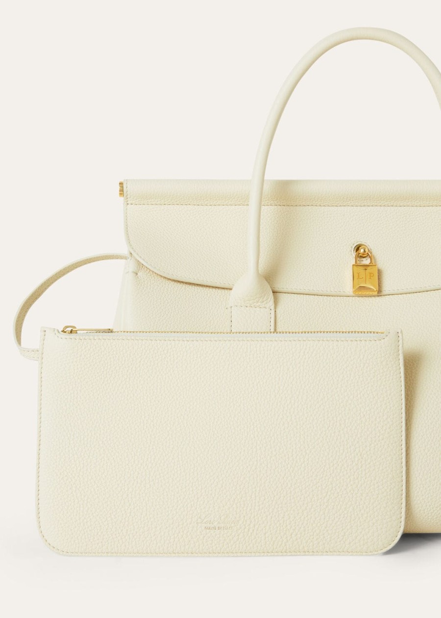 loom l32 whisper white tas van generfd kalfsleer