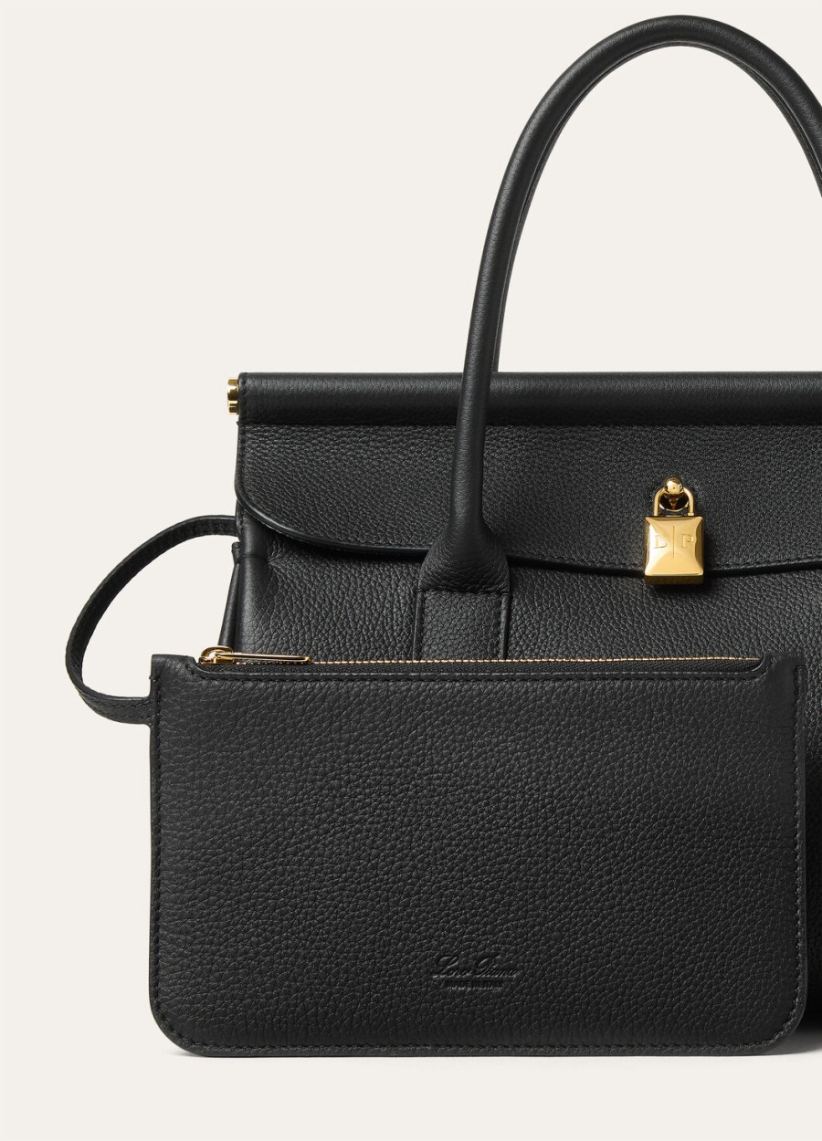 loom l25 tas zwart kalfsleerzon goud