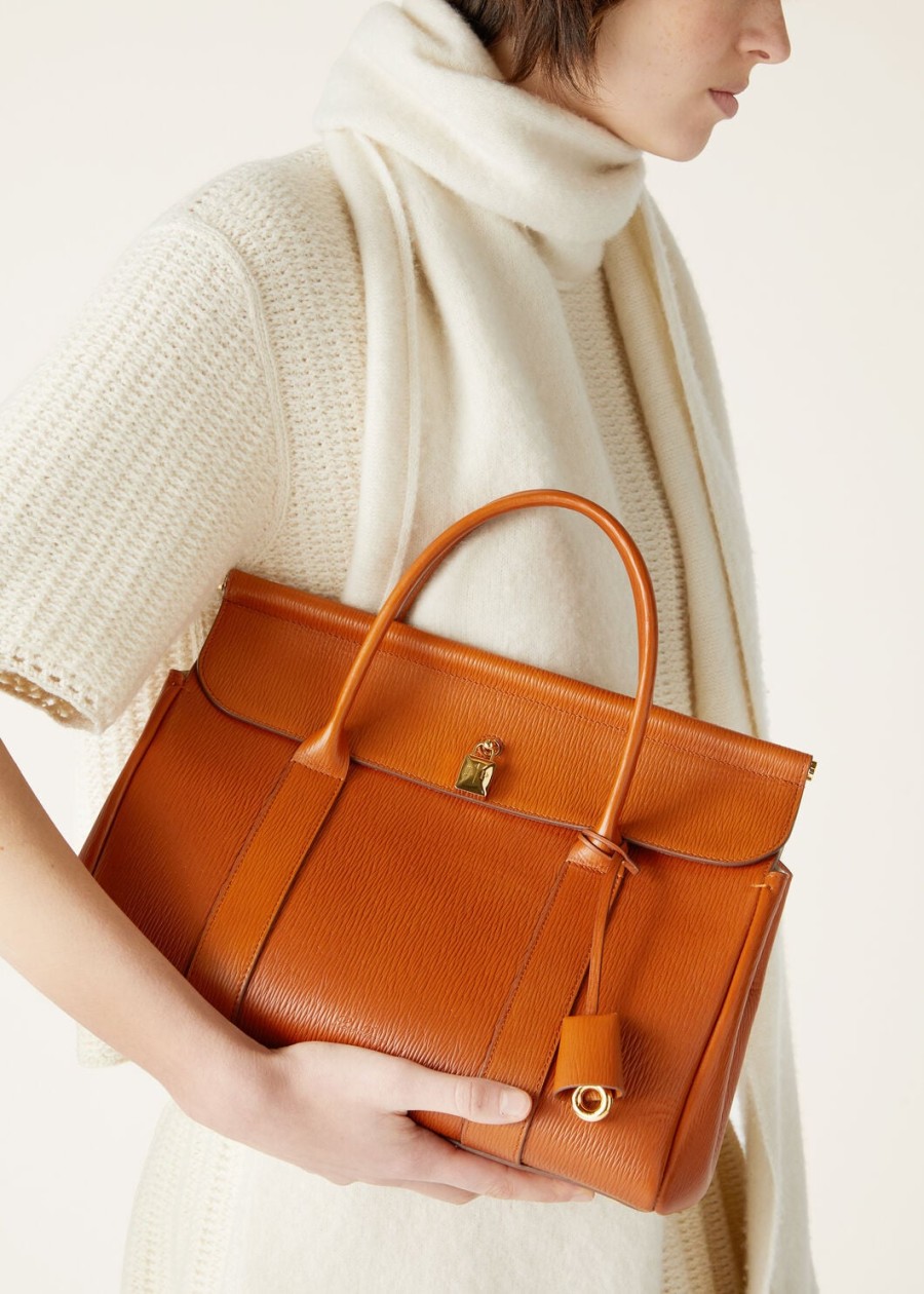 loom l32 tas kalfsleer warm tansun gold