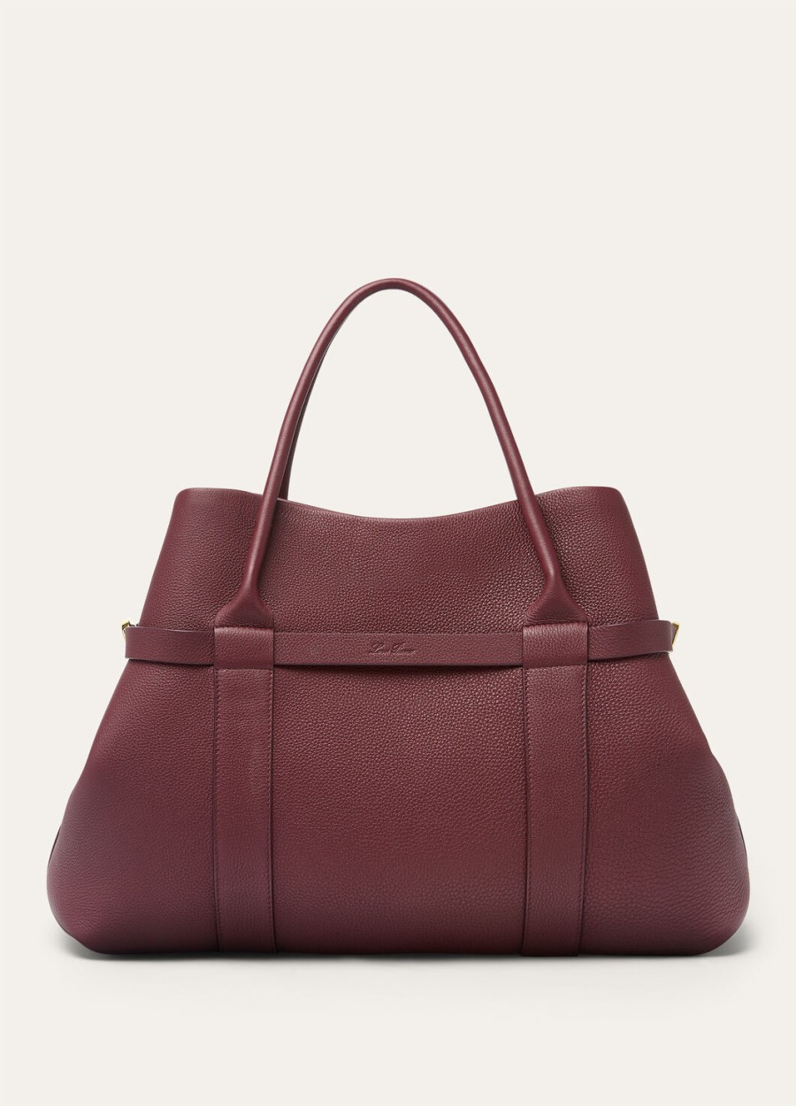 grote shopper van kalfsleer in de kleuren azuki beanssun gold.