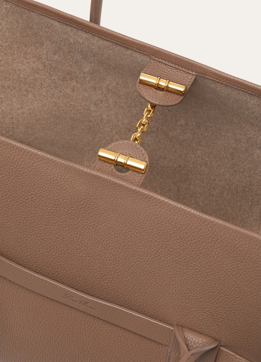 grote shopper ring van kalfsleer fossilsun gold