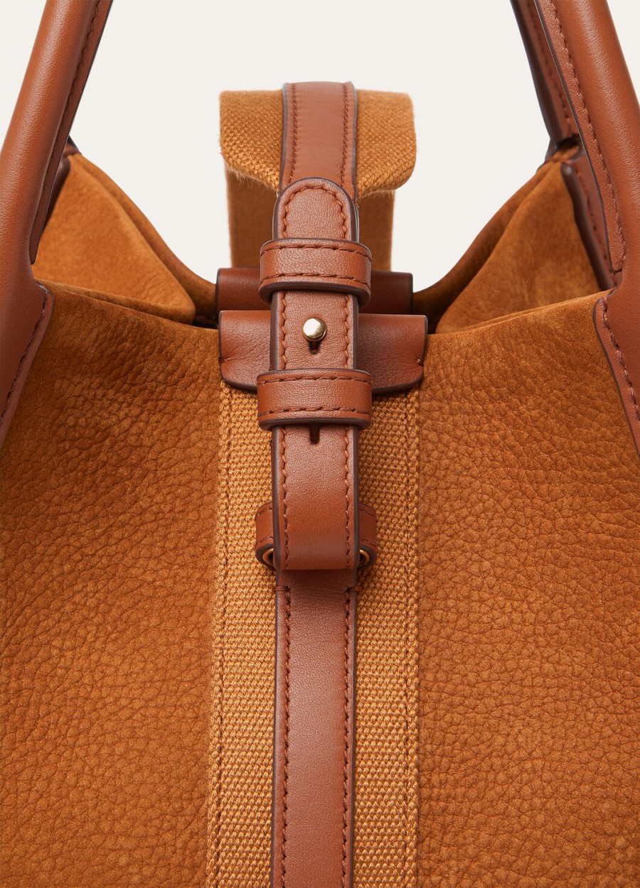 mic bale bag kalfsleer bon ton bruinzon goud