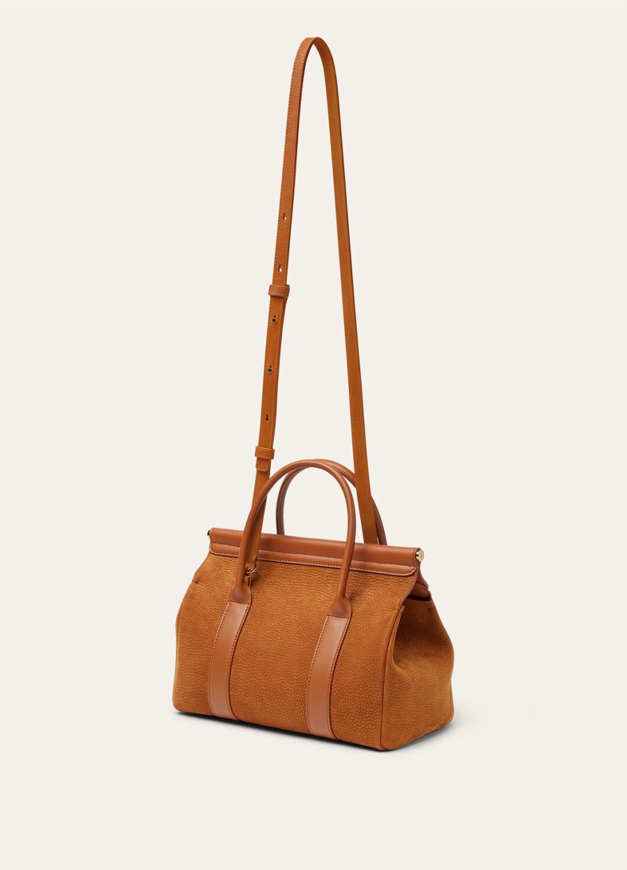 loom l25 tas kalfsleer bon ton bruinzon goud
