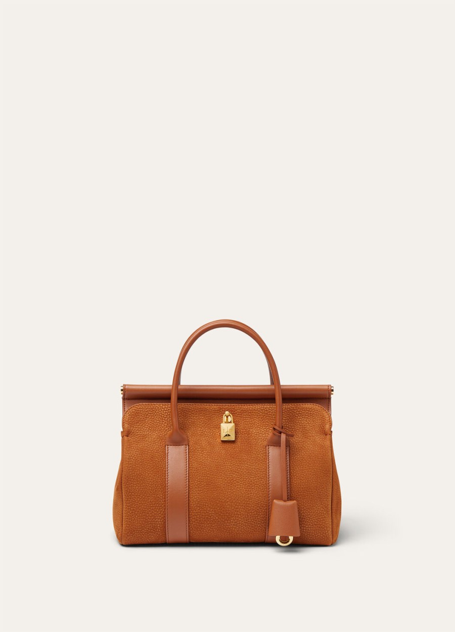 loom l25 tas kalfsleer bon ton bruinzon goud
