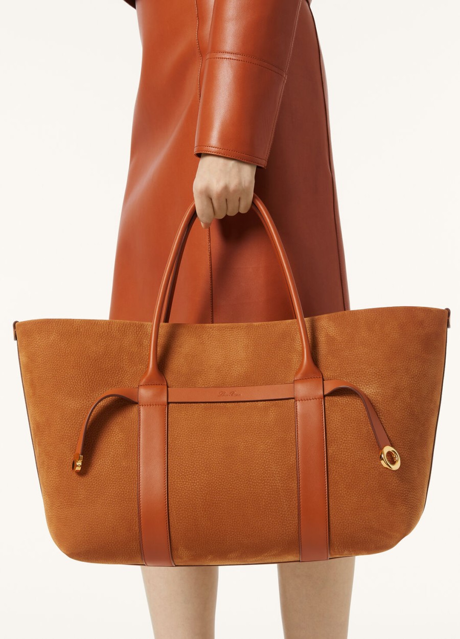 grote shopper van kalfsleer in de kleuren bon ton brownsun gold.