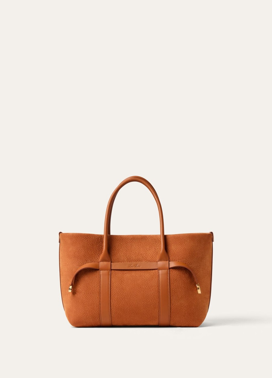 kleine shopper van kalfsleer in bon ton bruinzonnegoud.