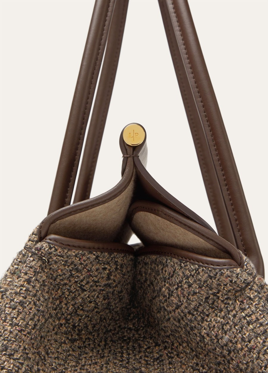 loom bag l37 zijde wol kasjmier warm bruindonker chocoladezoethoutzonne goud