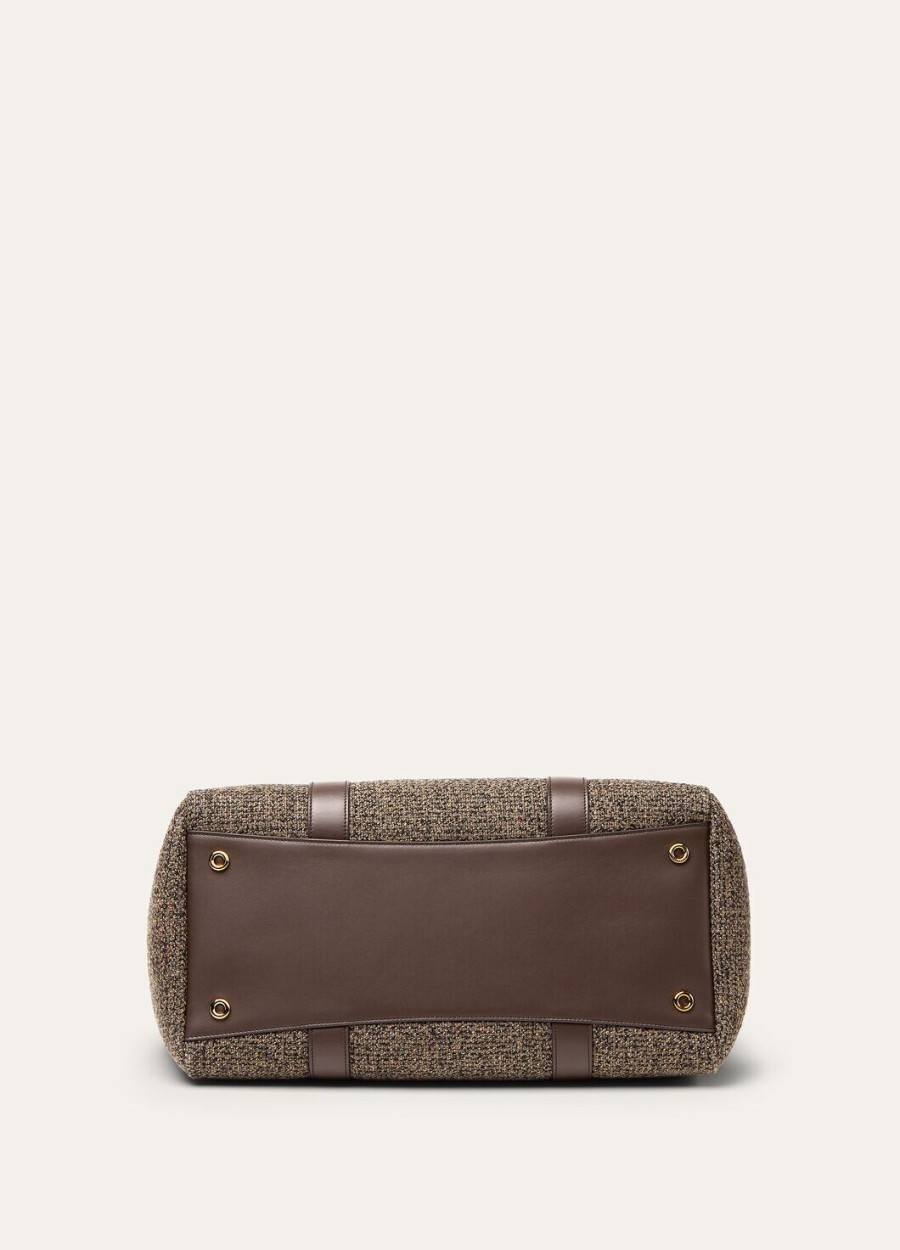 loom bag l37 zijde wol kasjmier warm bruindonker chocoladezoethoutzonne goud