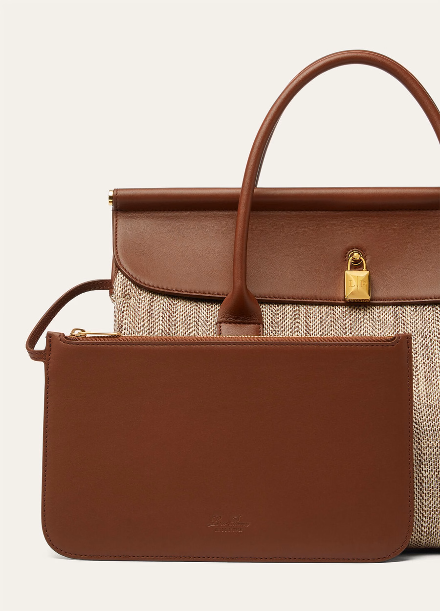Loom L32 tas in zijde Venice Bricola/Wit/Golden Beach/Intense Espresso/Sun Gold