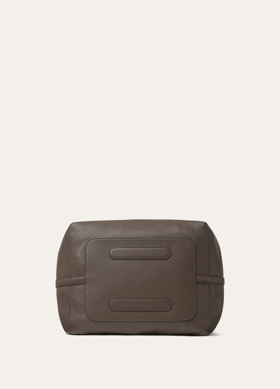 extra grote bale hobo tas van kalfsleer donkerbruinonyxkleurig.