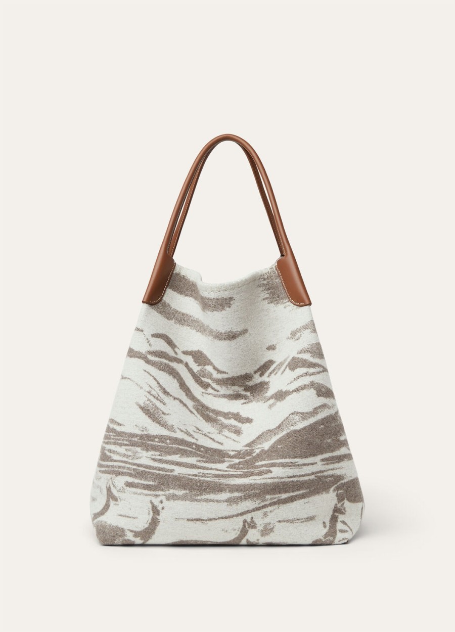 extra grote bale hobo tas van kasjmier scheerwol in de kleuren misty greywinter pebbleturquoisesun gold