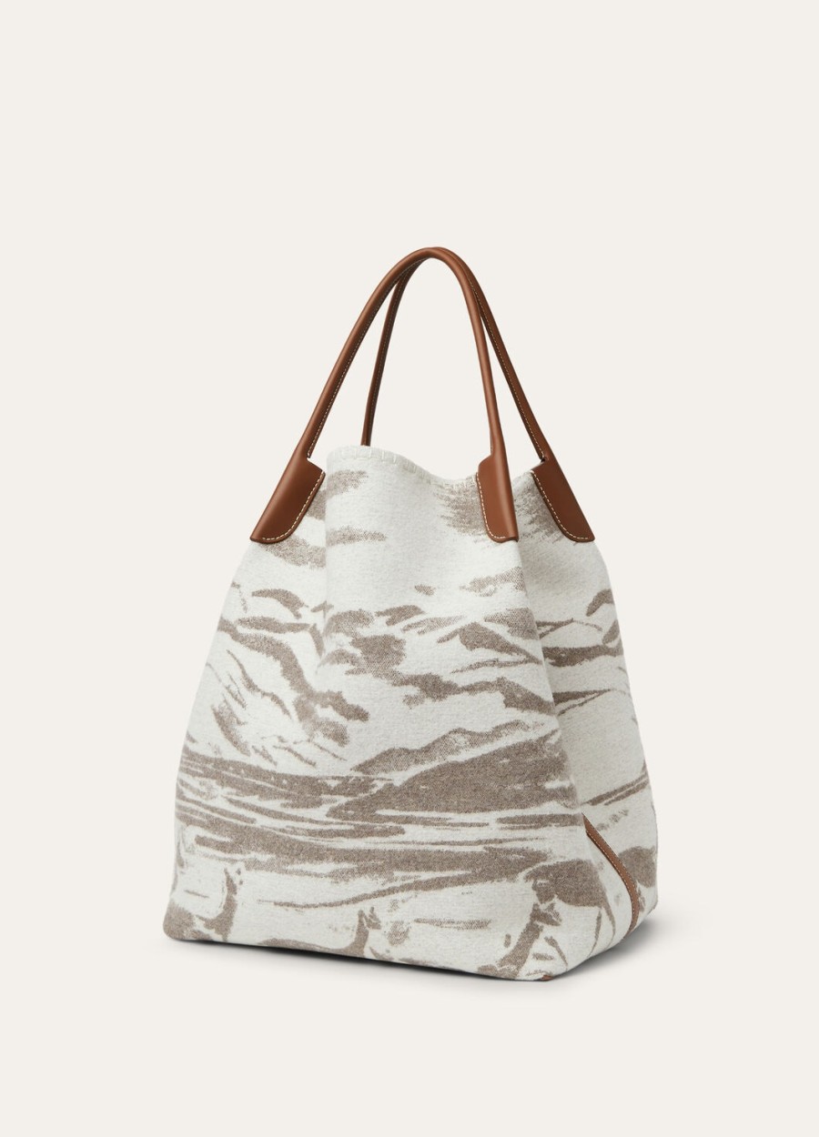 extra grote bale hobo tas van kasjmier scheerwol in de kleuren misty greywinter pebbleturquoisesun gold