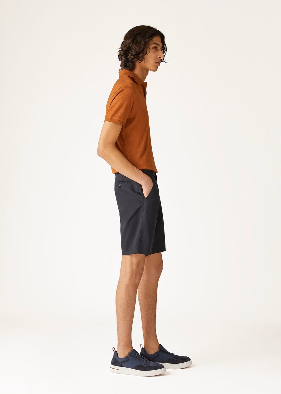 Marineblauwe katoenen dekshort