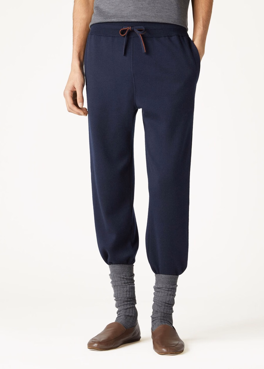 Balfour Broek Zijde Kasjmier Scheerwol Marineblauw