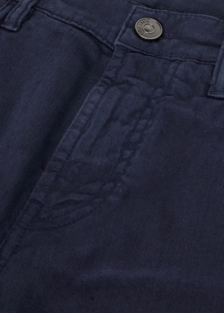 Quarona katoenen broek met vijf zakken in de kleur Deep Ocean Depths