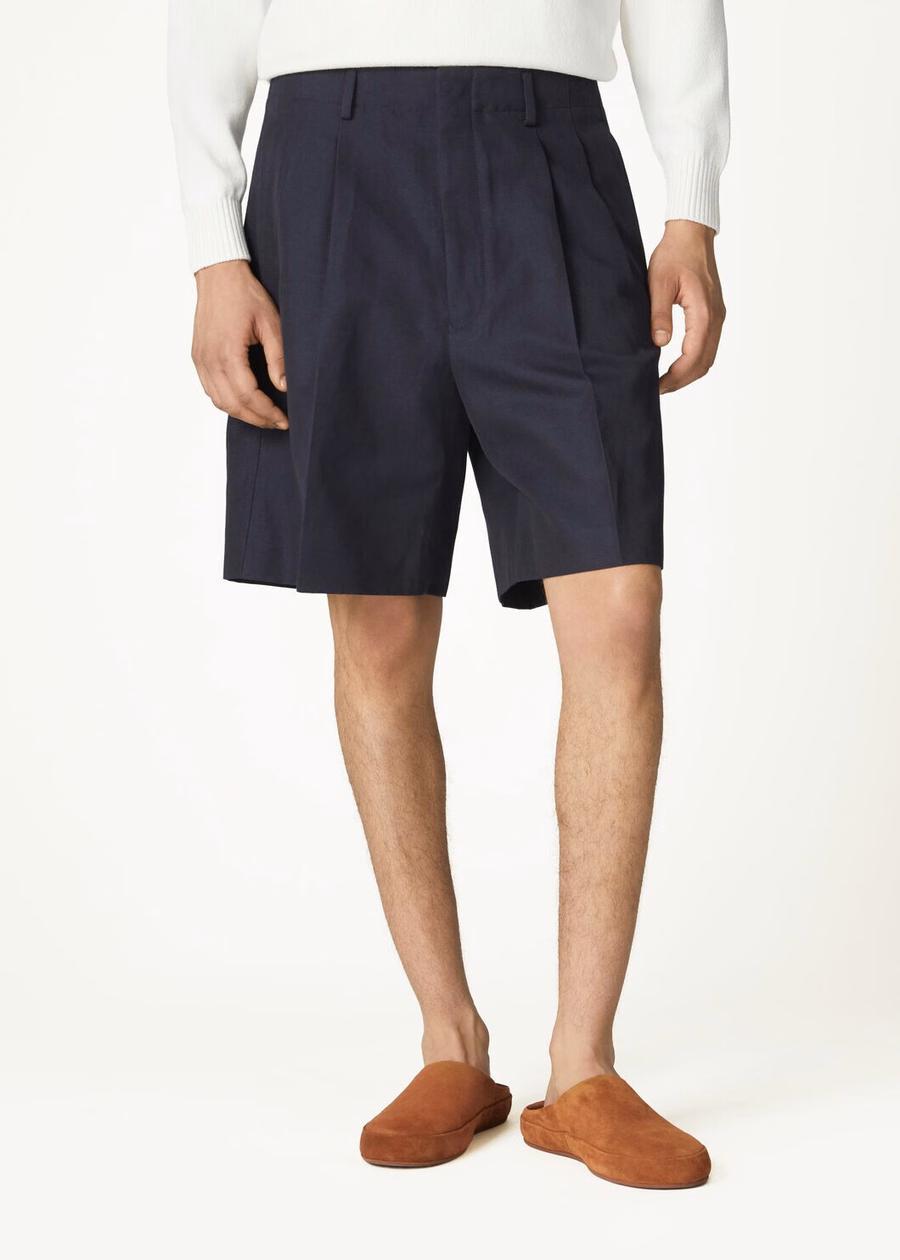 Joetsu katoenen shorts marineblauw